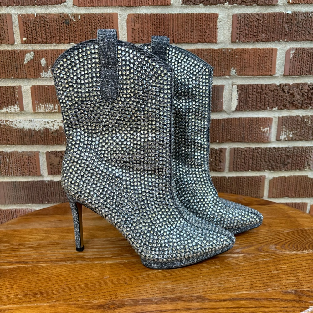 Jessica Simpson Vianne Pointed Toe Rhinestone Fashion Boot Size 7.5